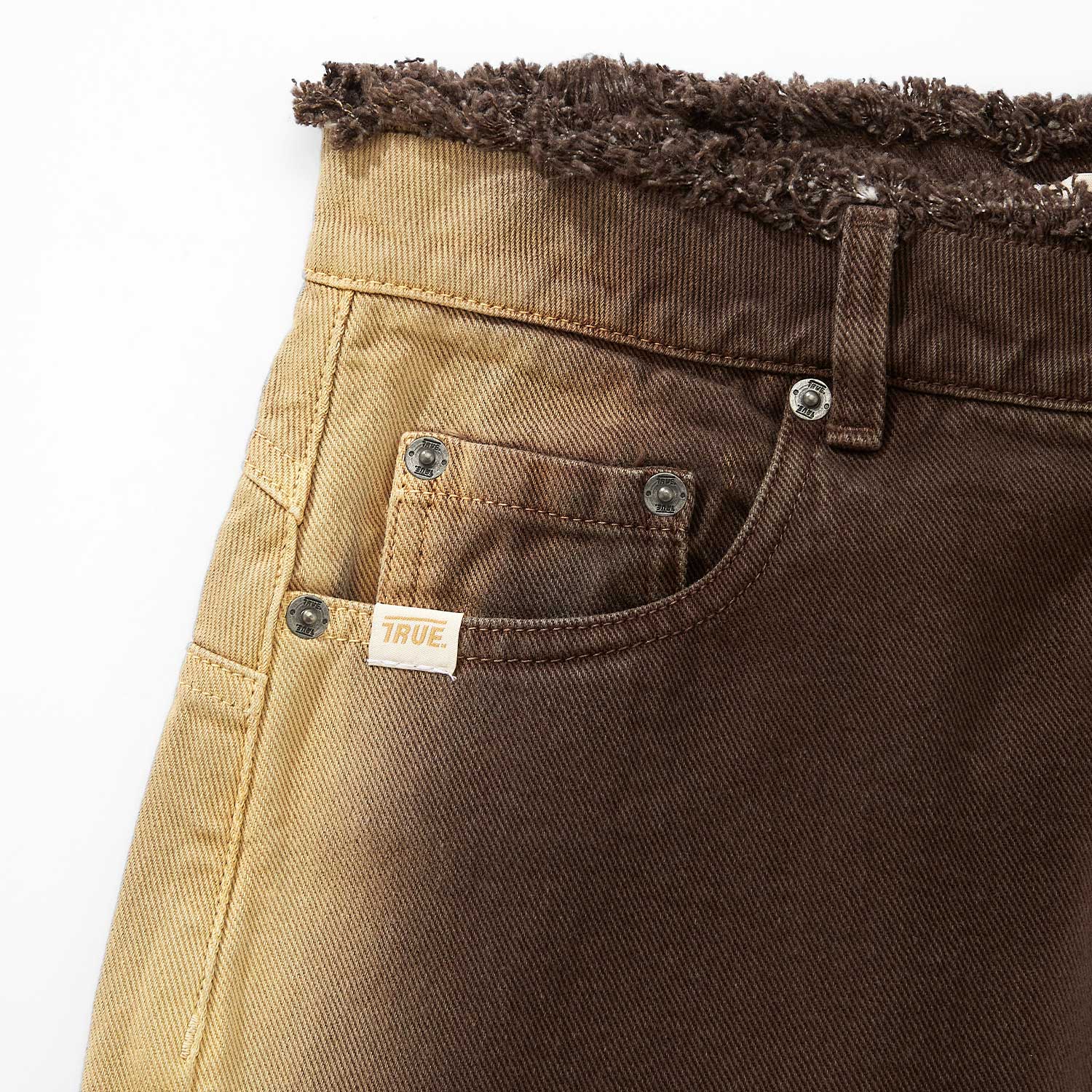 SIDEBURN MID-RISE PANTS - BROWN