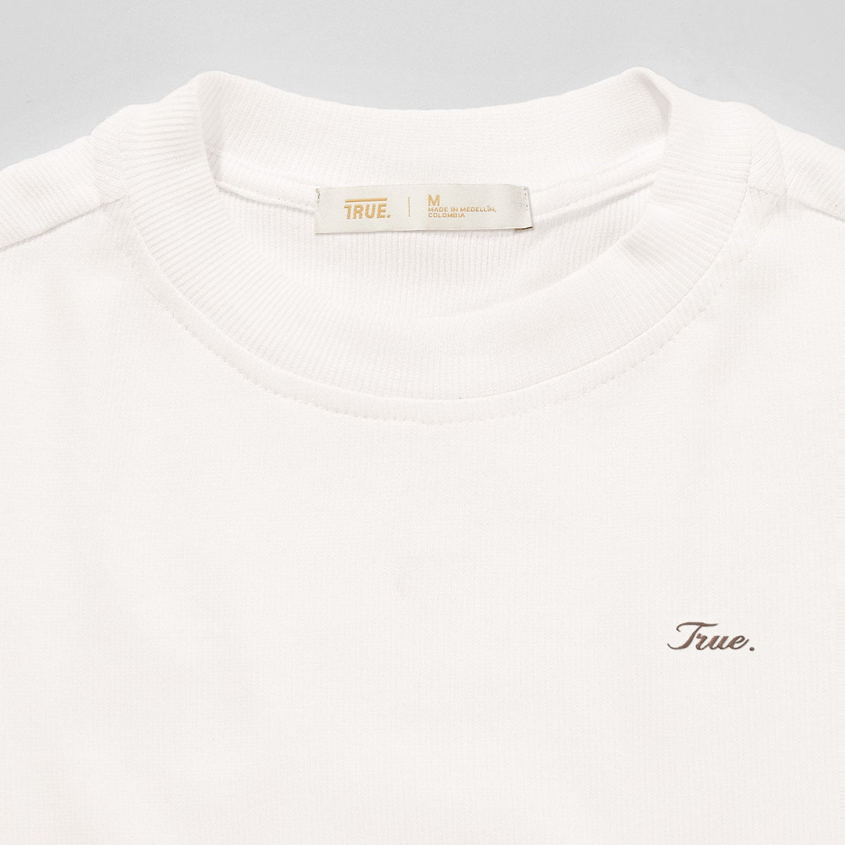 SIGNATURE SLIM RIBBED TEE - CREAM