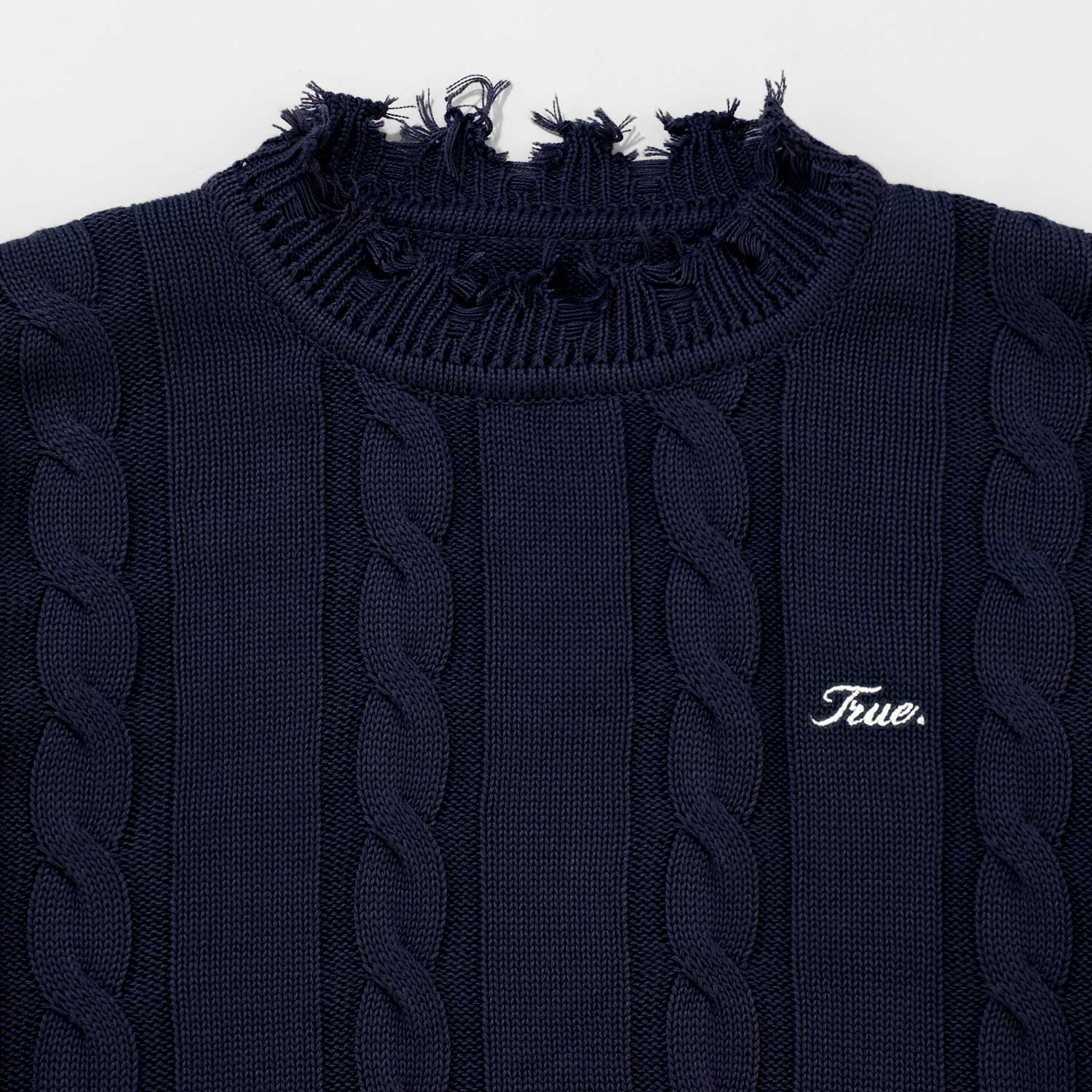 SIGNATURE KNIT CREWNECK SWEATER - NAVY BLUE