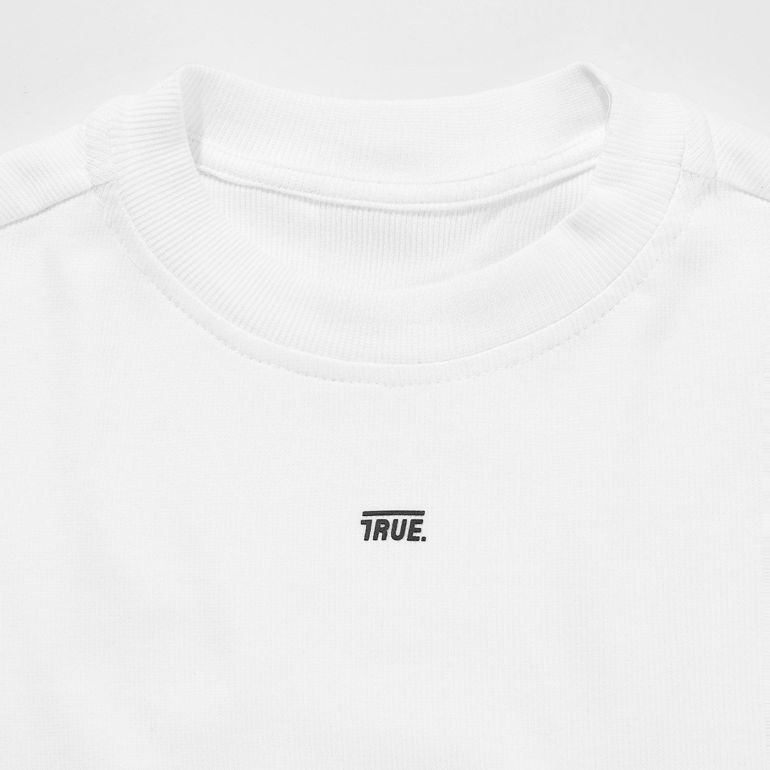 SLIM RIBBED FITTED TEE - WHITE