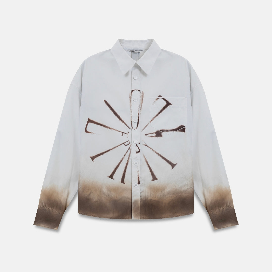 SPRING PRAY 4 LOVE BOXY FIT LONG SLEEVE SHIRT BURNT - WHITE