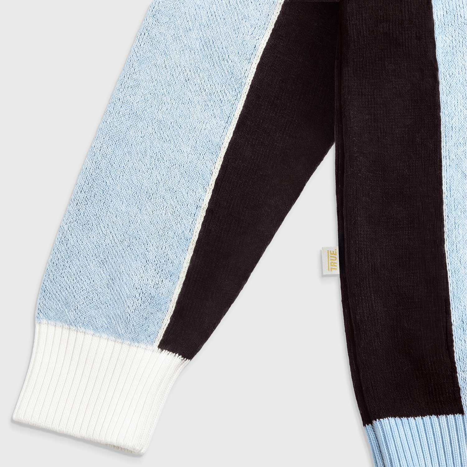 STRIPED KNIT POLO - BLUE