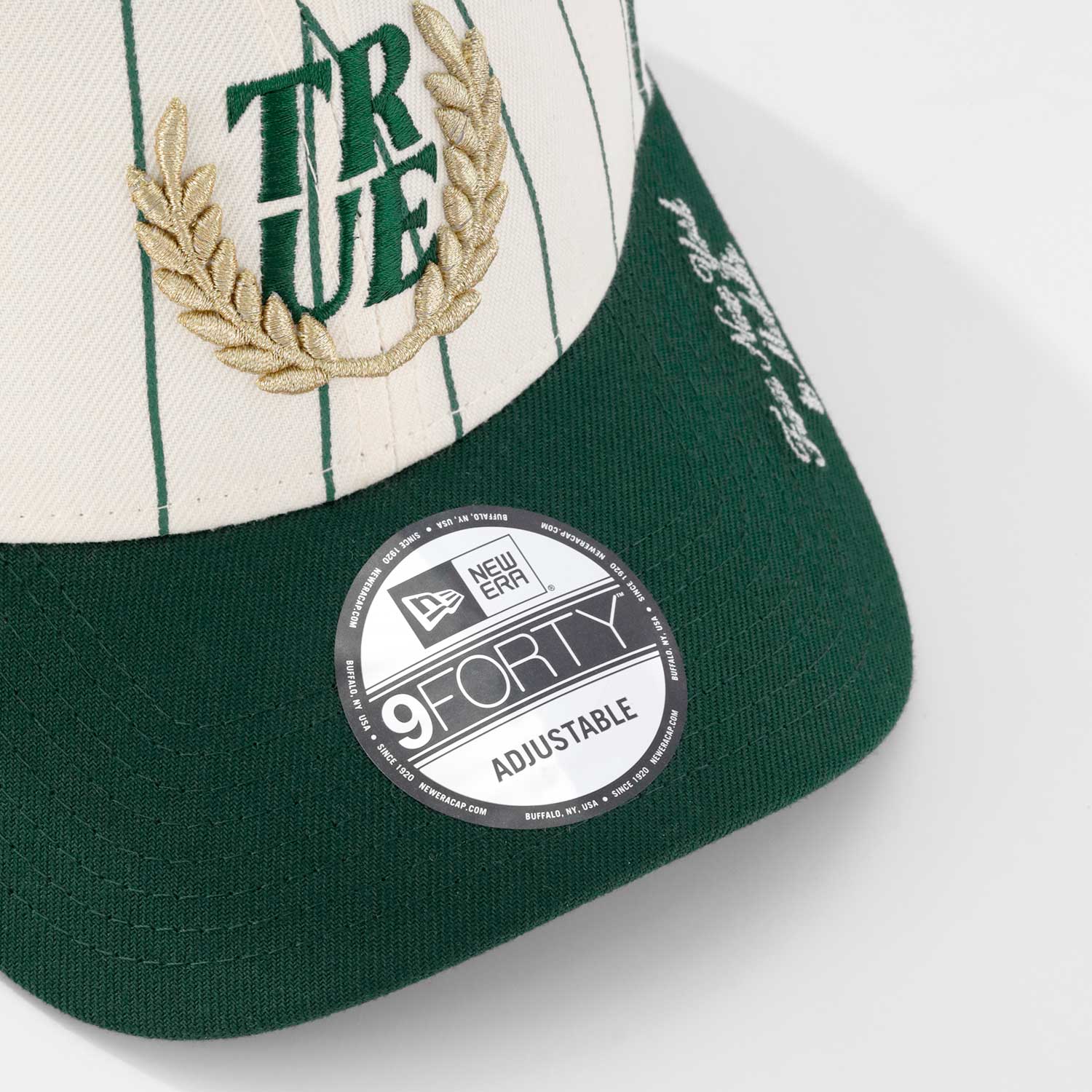 TRUE X NEW ERA 940 PINESTRIPE DK GREEN