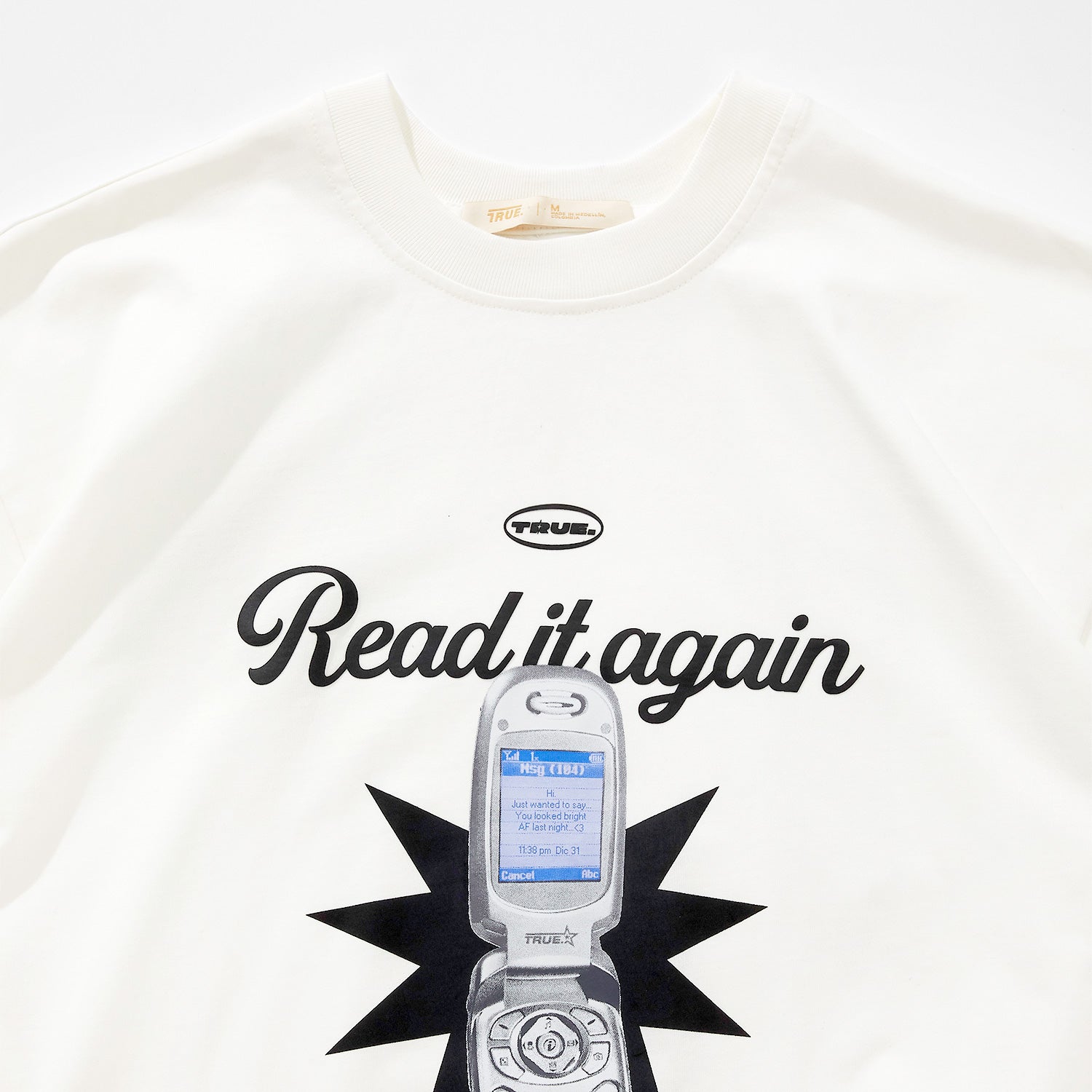 TEXT ME BOXY T-SHIRT - CREAM