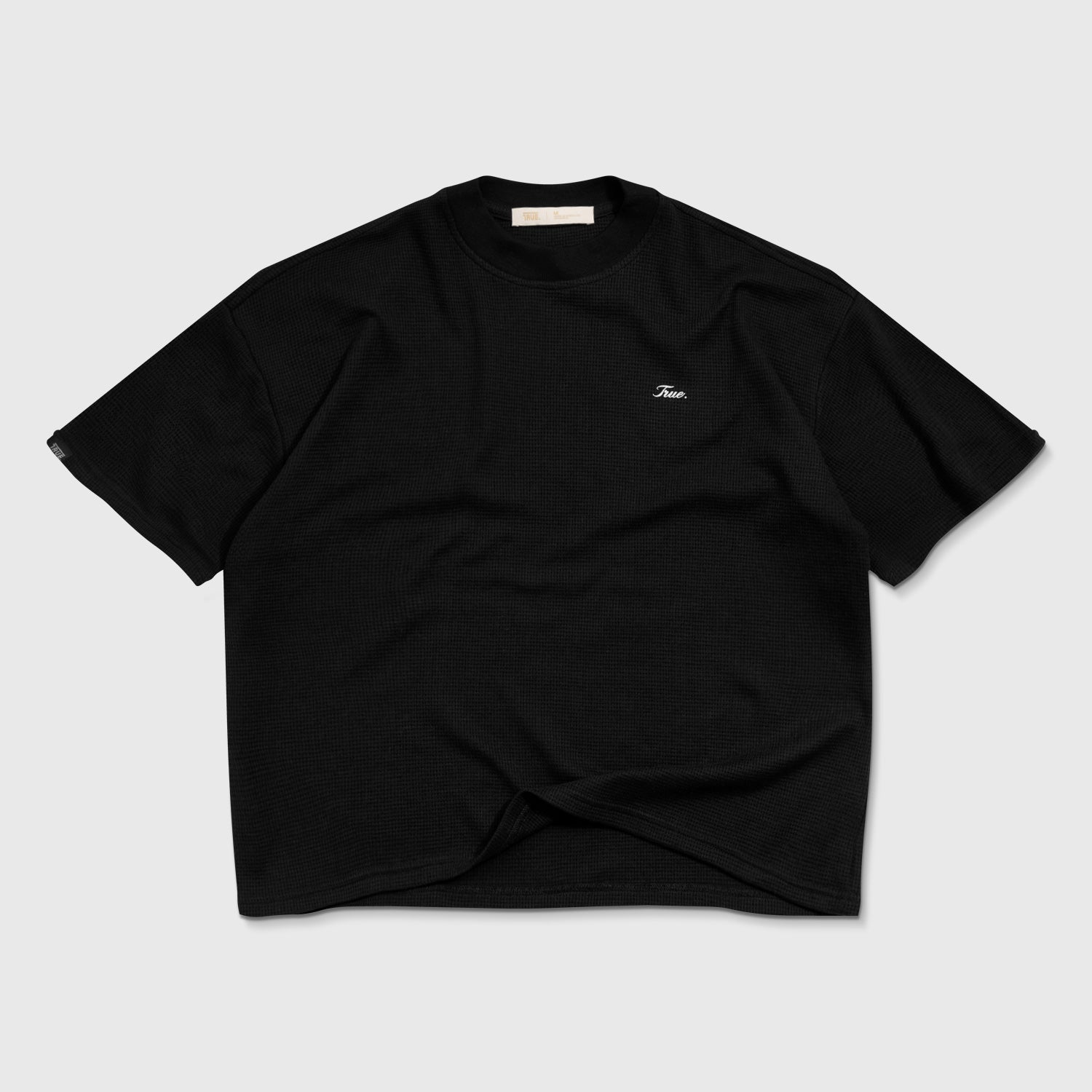TEXTURED BOXY TEE - BLACK