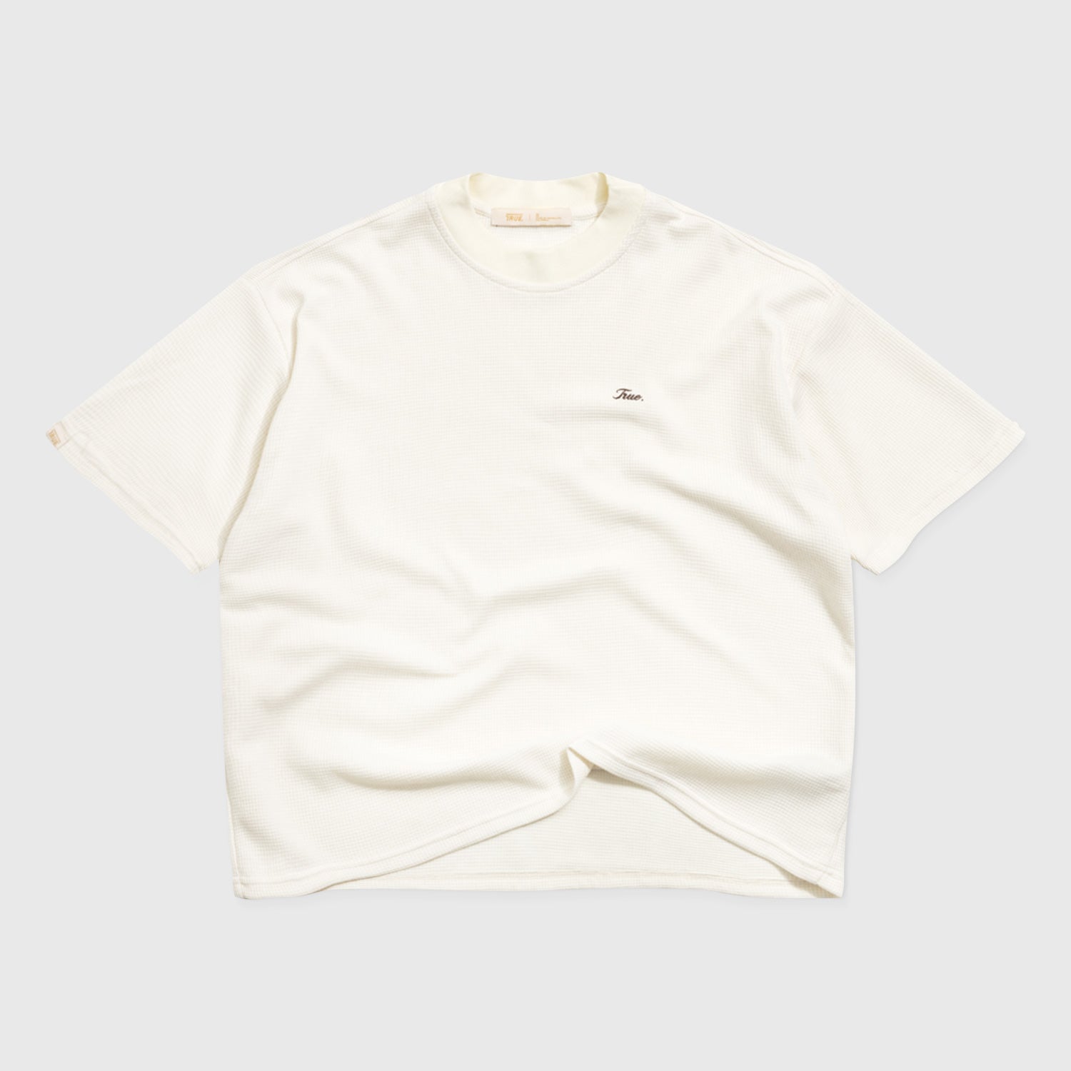 TEXTURED BOXY TEE - CREAM