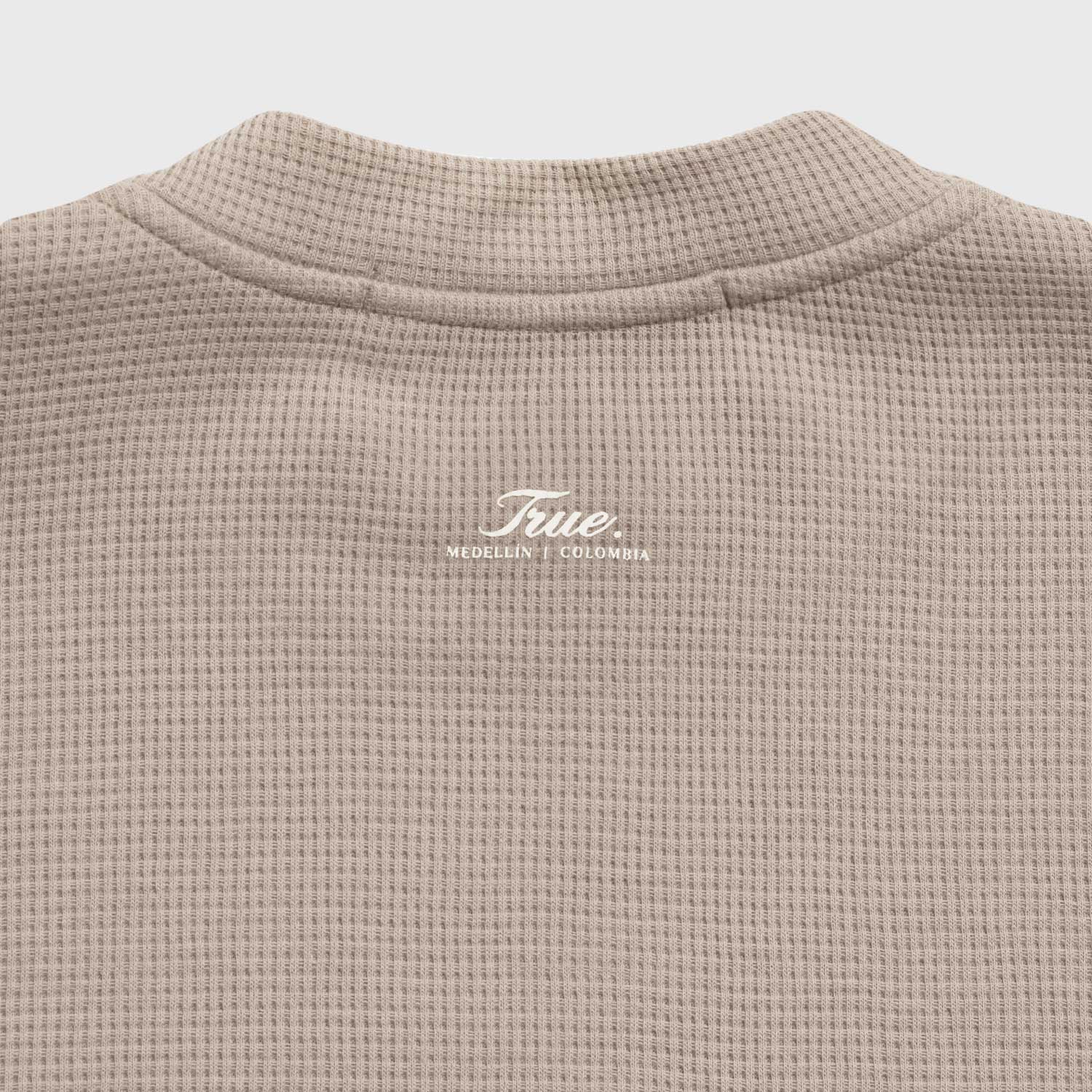 TEXTURED BOXY TEE - SAND