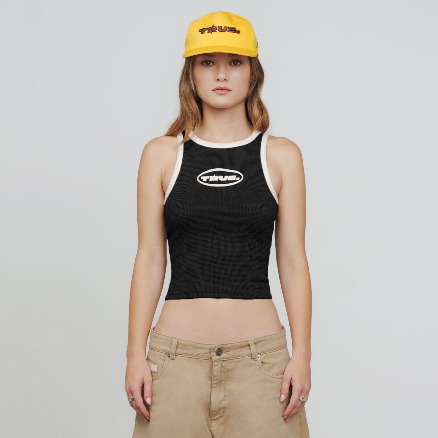 TEXTURED TANK TOP - BLACK