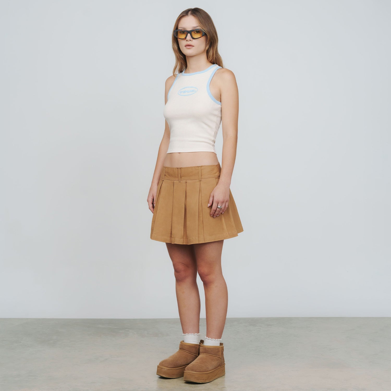 TEXTURED TANK TOP - CREAM