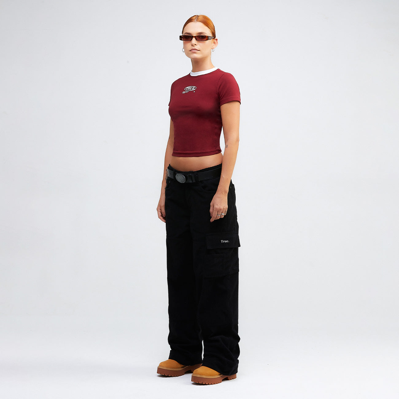 TRUE LOUNGE BABY TEE - DEEP RED
