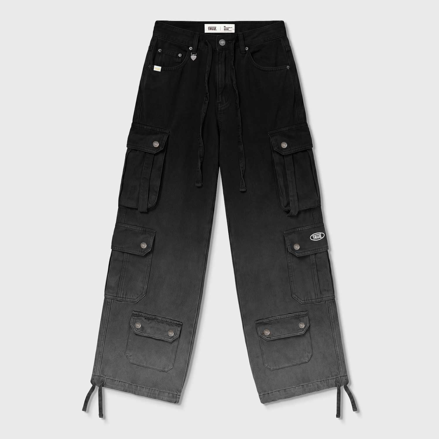 UTILITY POCKET CARGO PANTS - BLACK