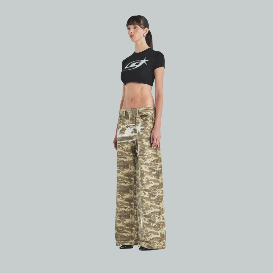 W ACT 1 UG STAR WIDE JEAN - LIGHT CAMMO