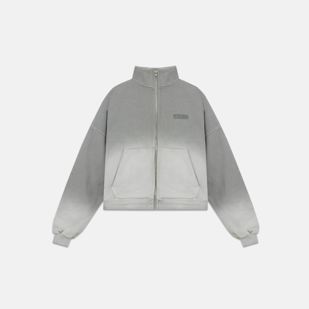 W HOLY STATE UNDRGLD TURTLE NECK BOXY FIT HOODIE - FADED GRAY
