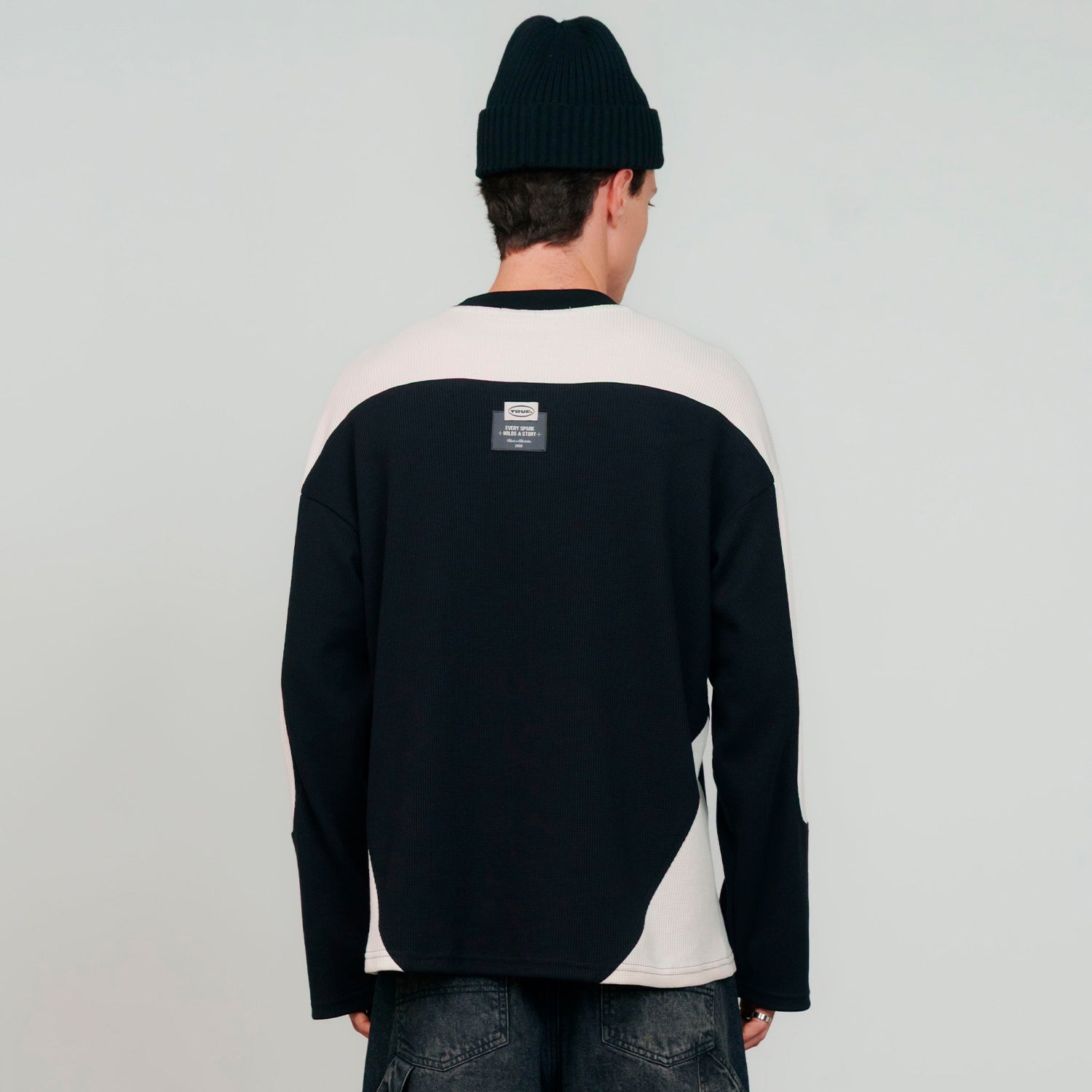 WAFFER LONG SLEEVE TEE - BLACK
