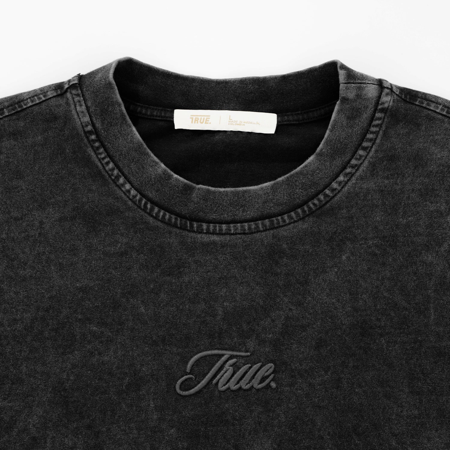 WASHED DOUBLE SLEEVE TEE - BLACK