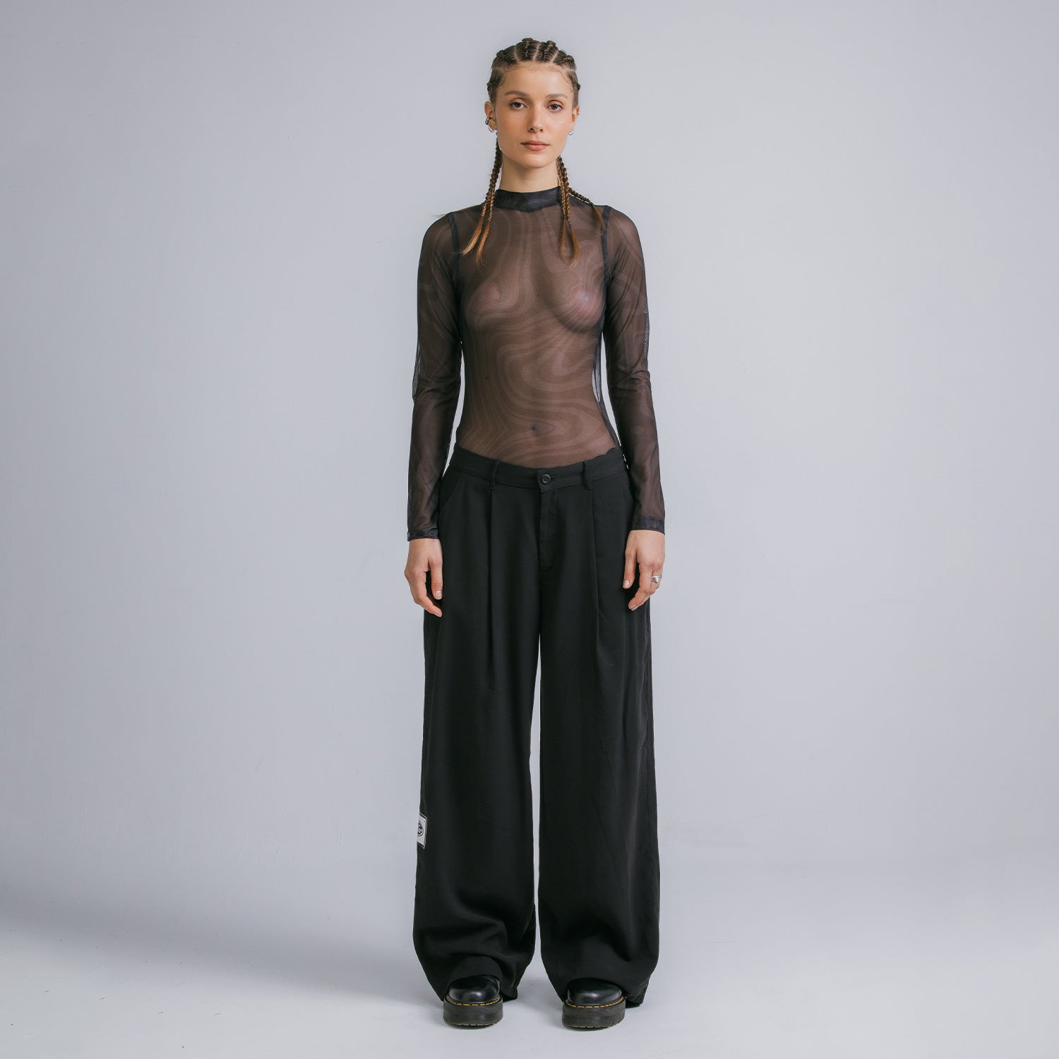 WIDE LEG TROUSERS - BLACK