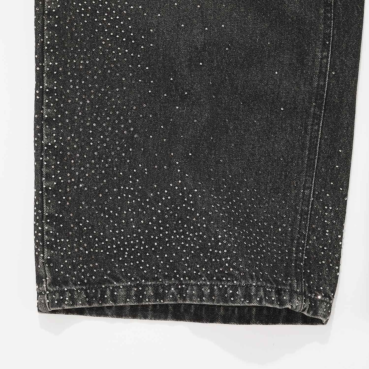 STARRY WIDE-LEG JEANS - BLACK