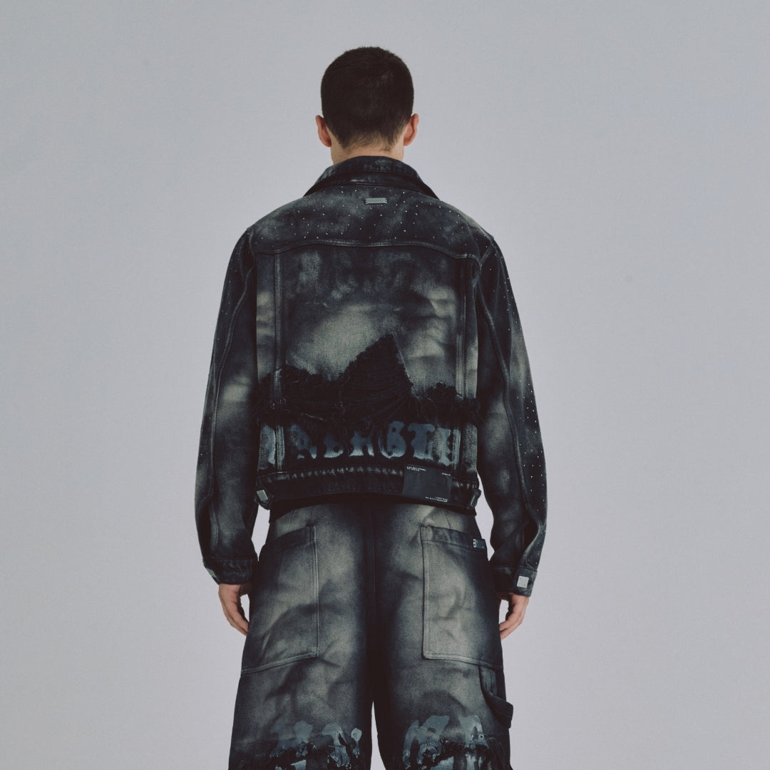 94' UNDRGLD DOUBLE DESTROYED JACKET VINTAGE GRAY