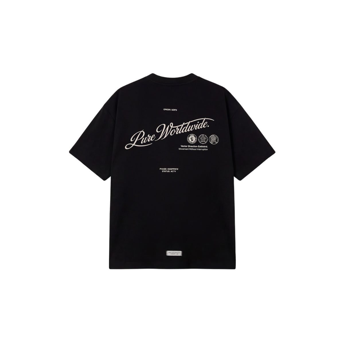 ACROSS THE LINES BLACK - PURE WORLD WIDE T-SHIRT