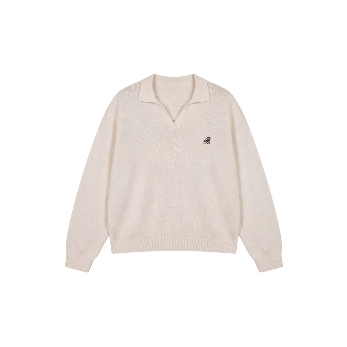 ACROSS THE LINES IVORY KNITTED POLO