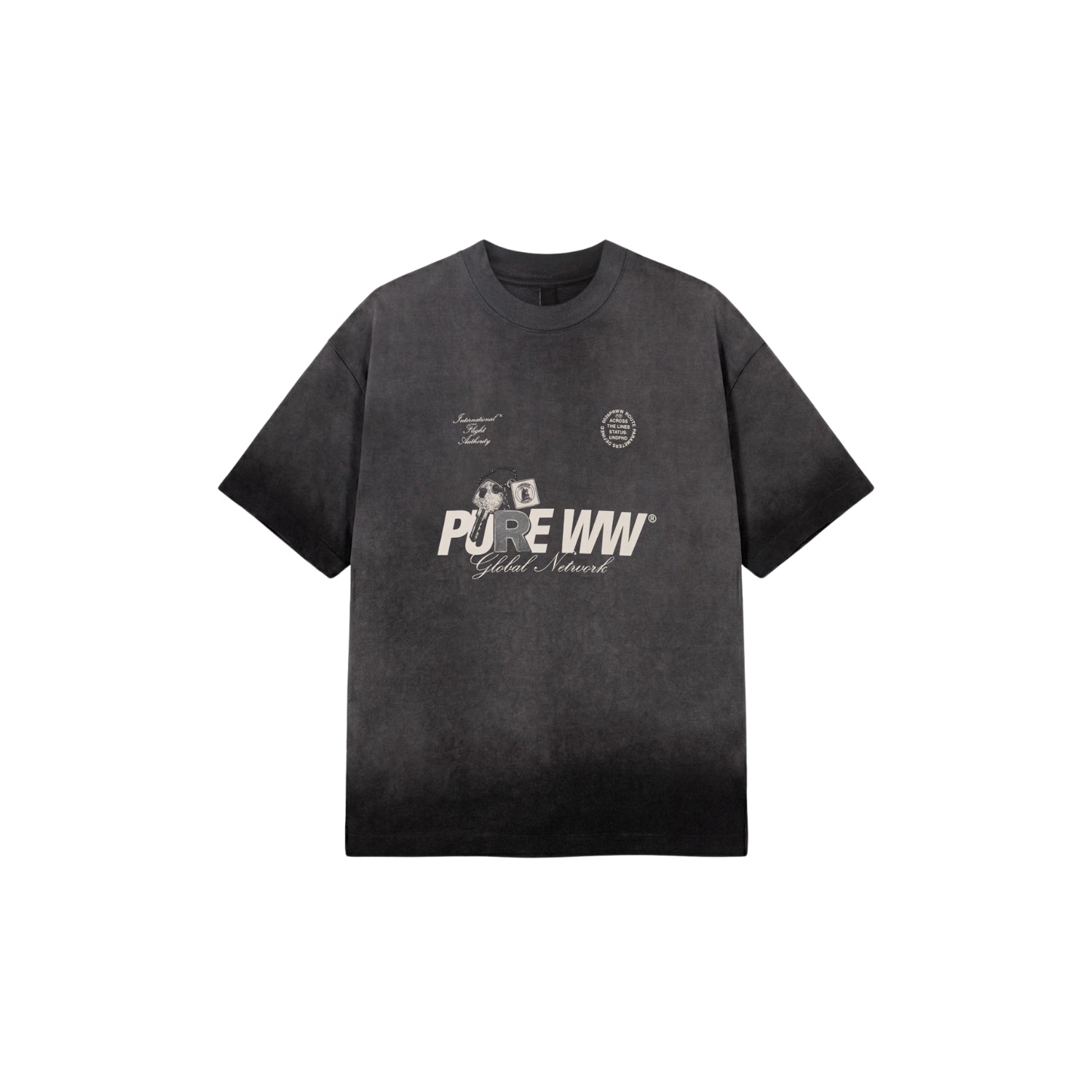 ACROSS THE LINES WASHED BLACK KEY  T-SHIRT