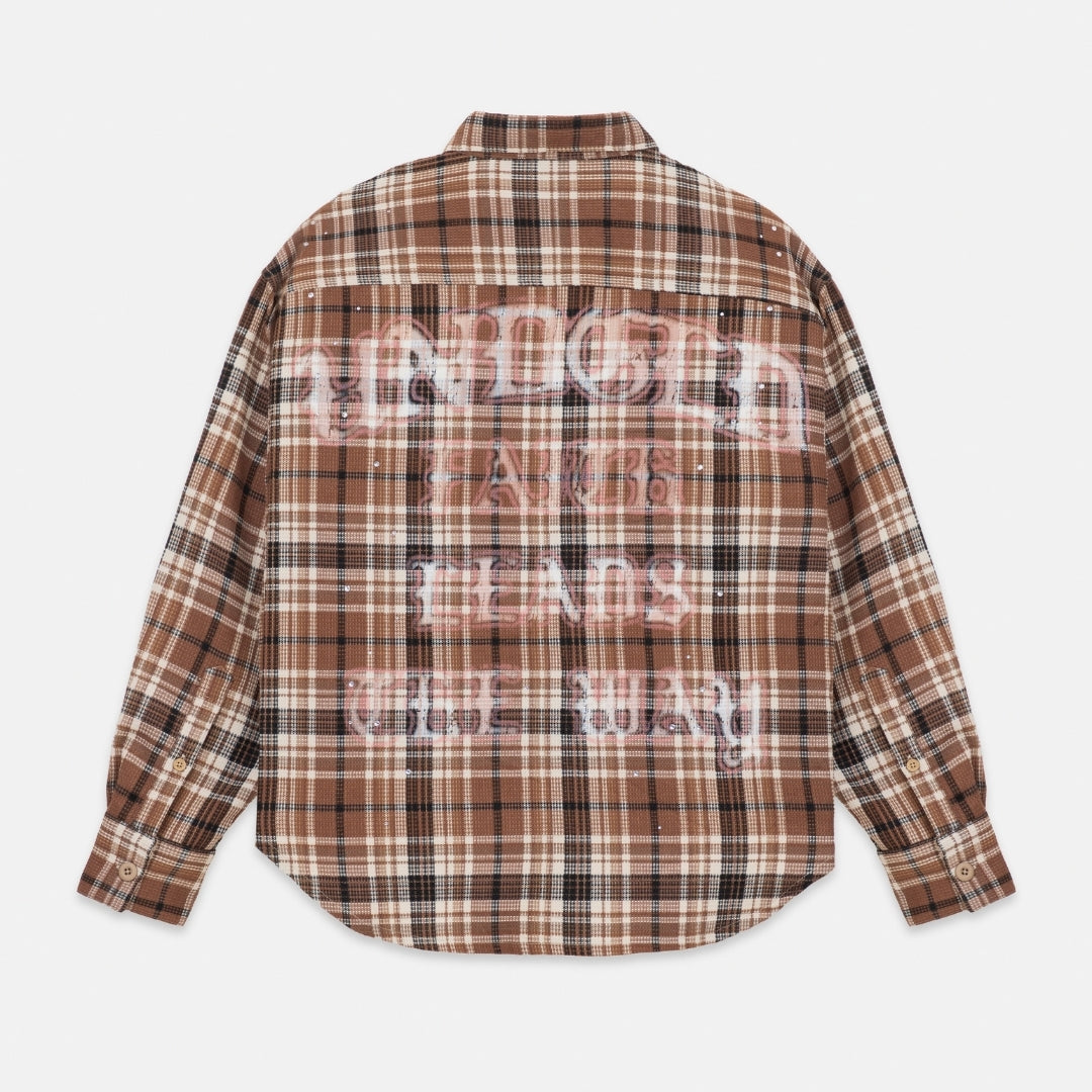 ACT 1 FAITH FLANNEL SHIRT - PLAID BROWN