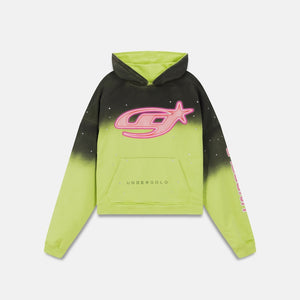 ACT 1 NEON BOXY FIT HOODIE - FADED GREEN