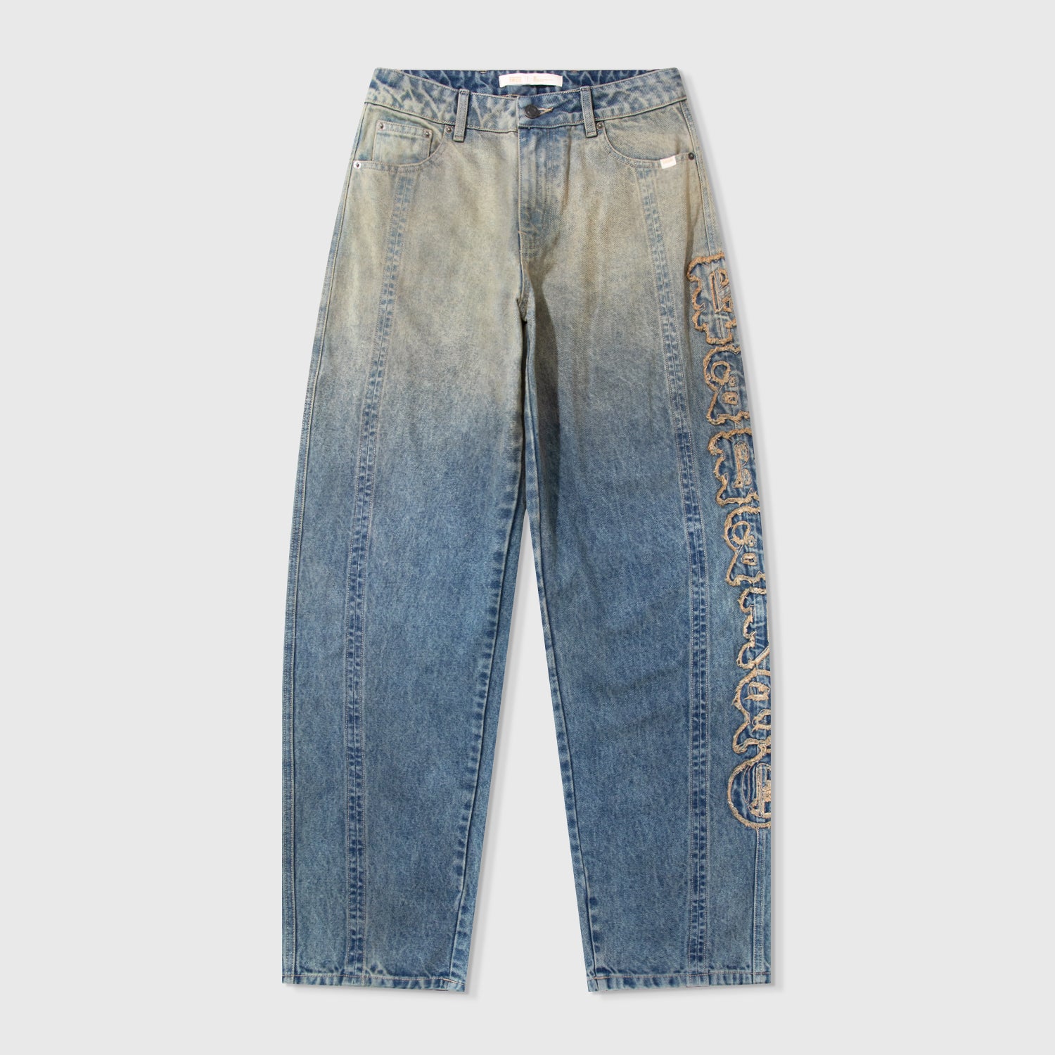 BARREL DENIM PANTS - WASHED BLUE