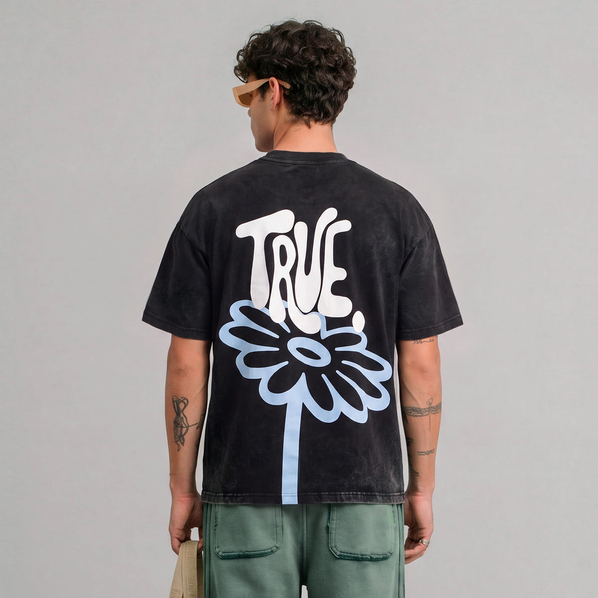 BLOOM BOXY T-SHIRT - WASHED BLACK