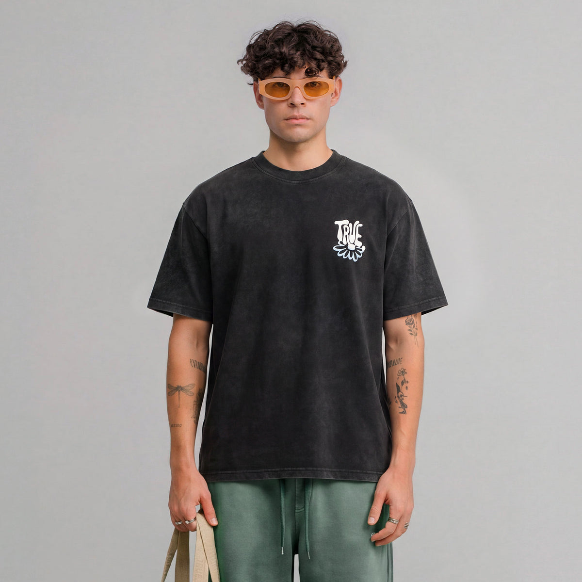 BLOOM BOXY T-SHIRT - WASHED BLACK