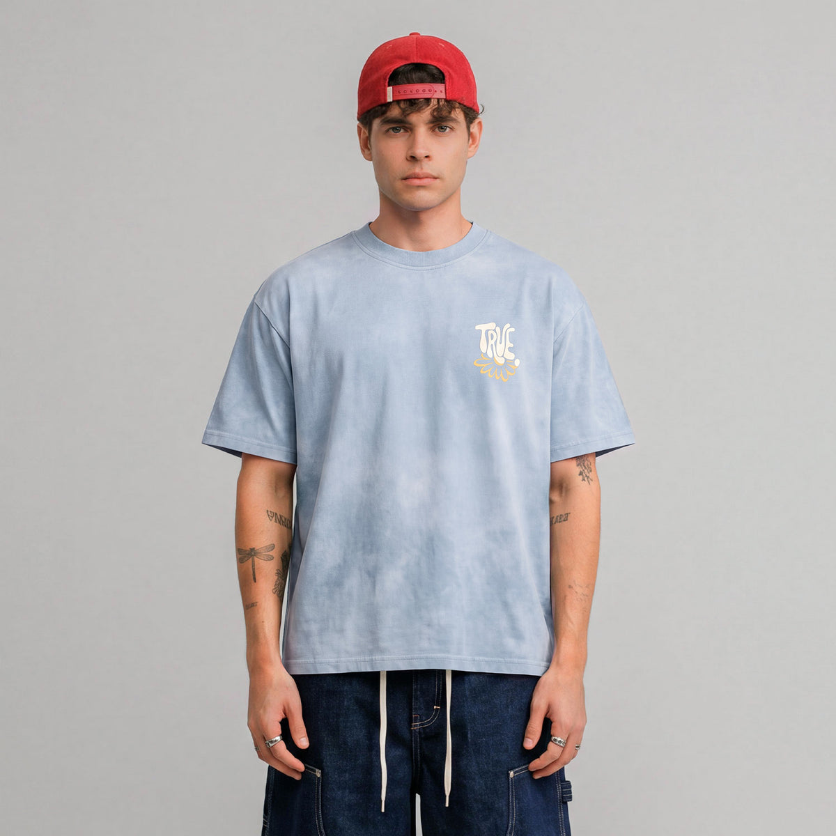 BLOOM BOXY T-SHIRT - WASHED BLUE