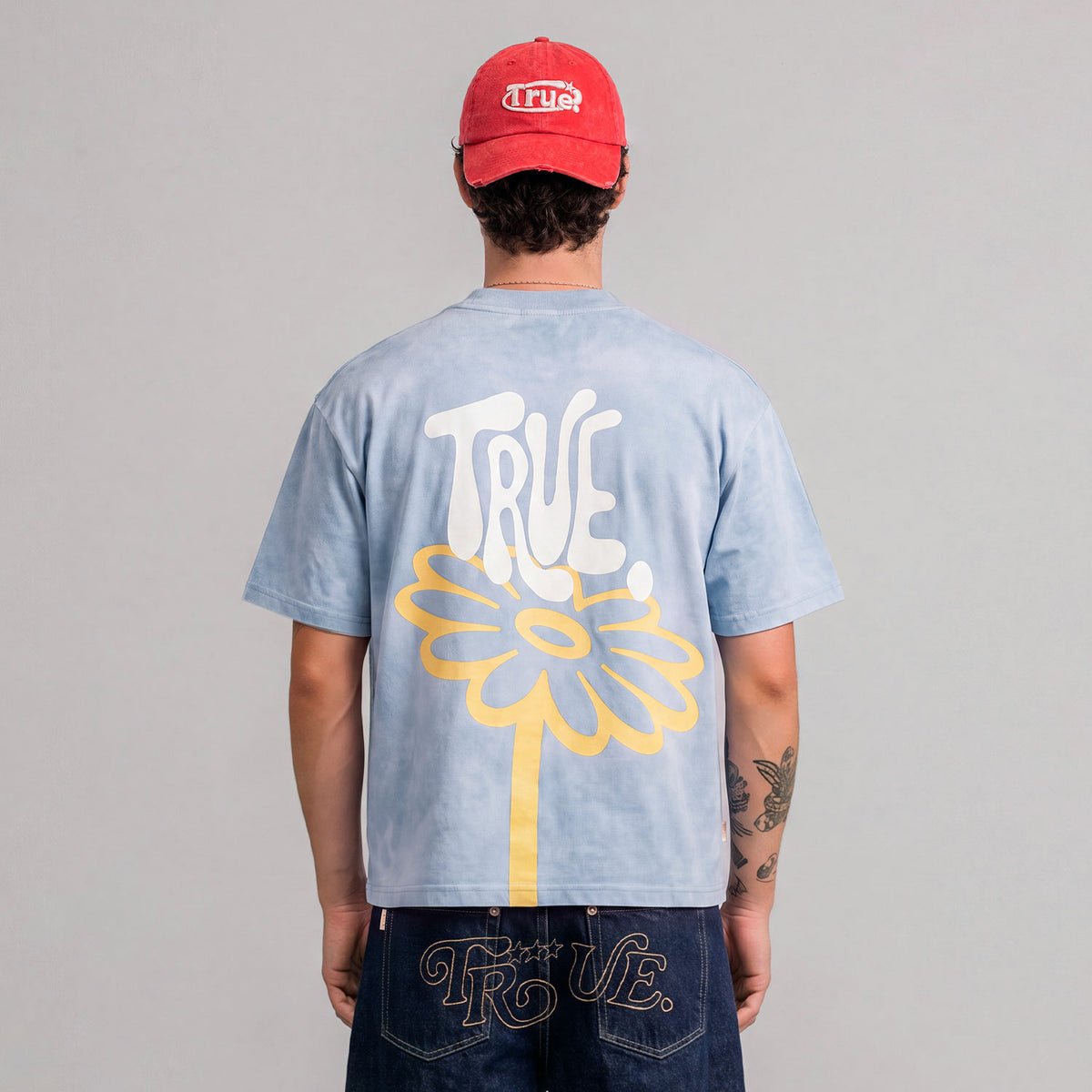 BLOOM BOXY T-SHIRT - WASHED BLUE