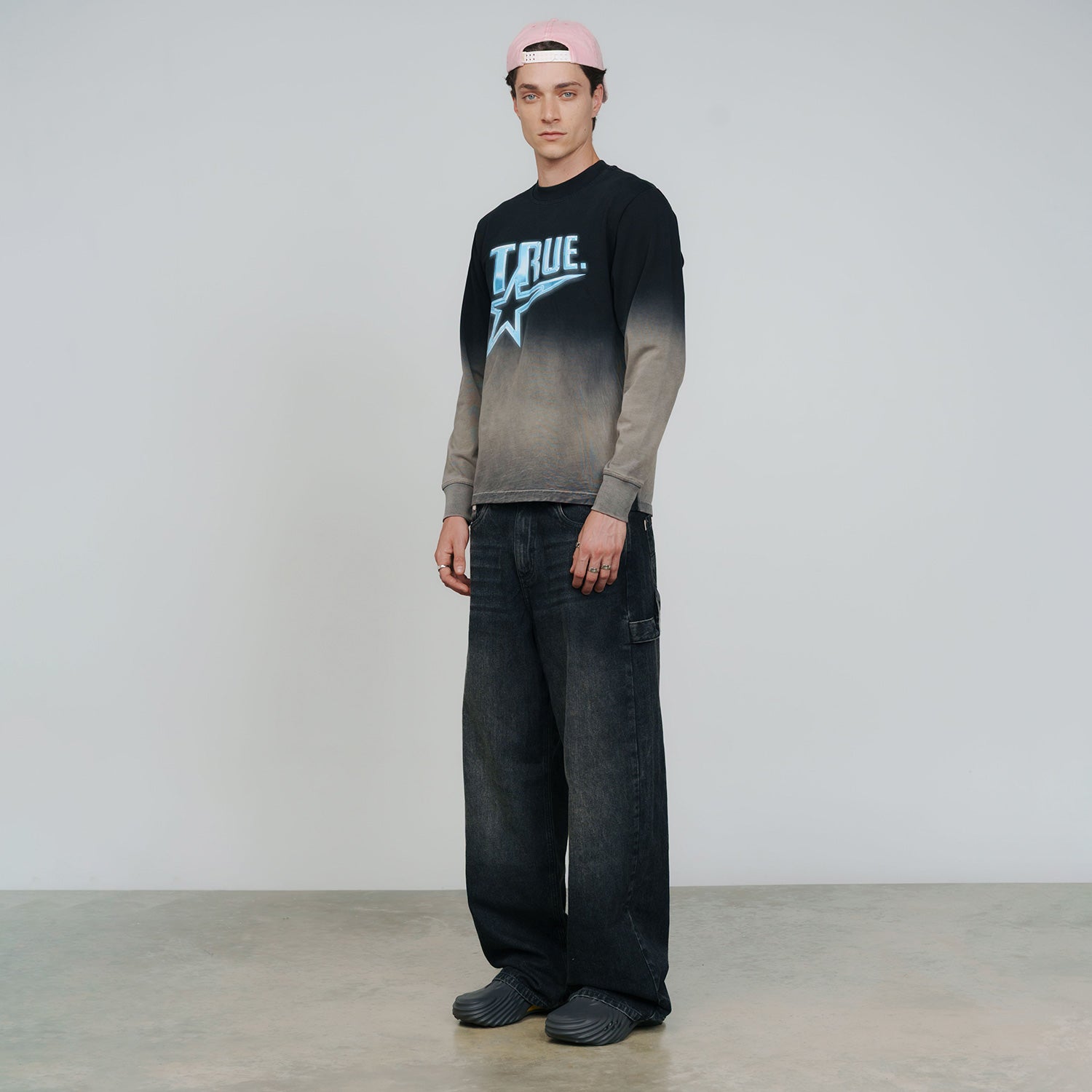 CHROME LONG SLEEVE TEE - BLACK/WHITE