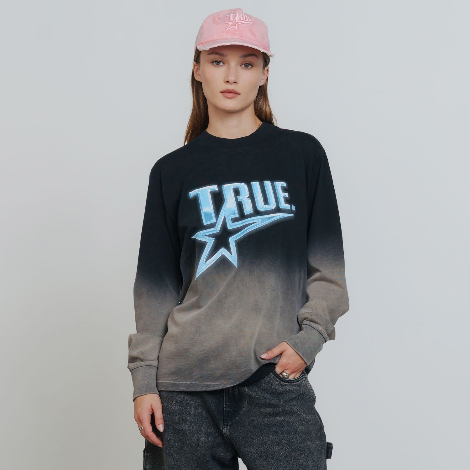 CHROME LONG SLEEVE TEE - BLACK/WHITE