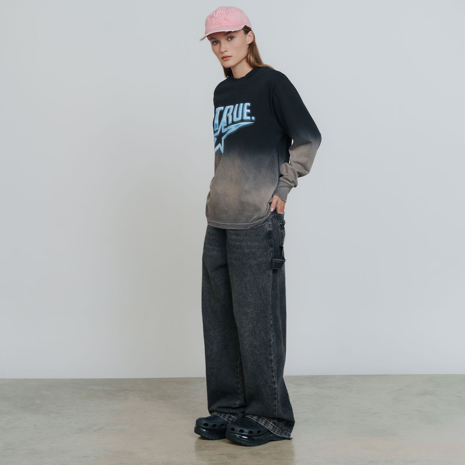 CHROME LONG SLEEVE TEE - BLACK/WHITE