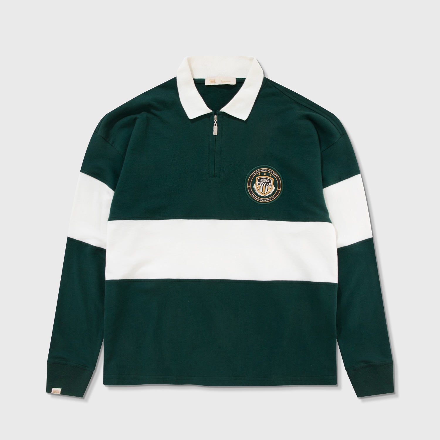 COLLEGE LS POLO SWEATER - PINE GREEN