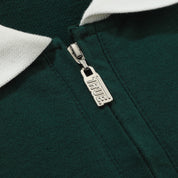 COLLEGE LS POLO SWEATER - PINE GREEN