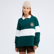 COLLEGE LS POLO SWEATER - PINE GREEN