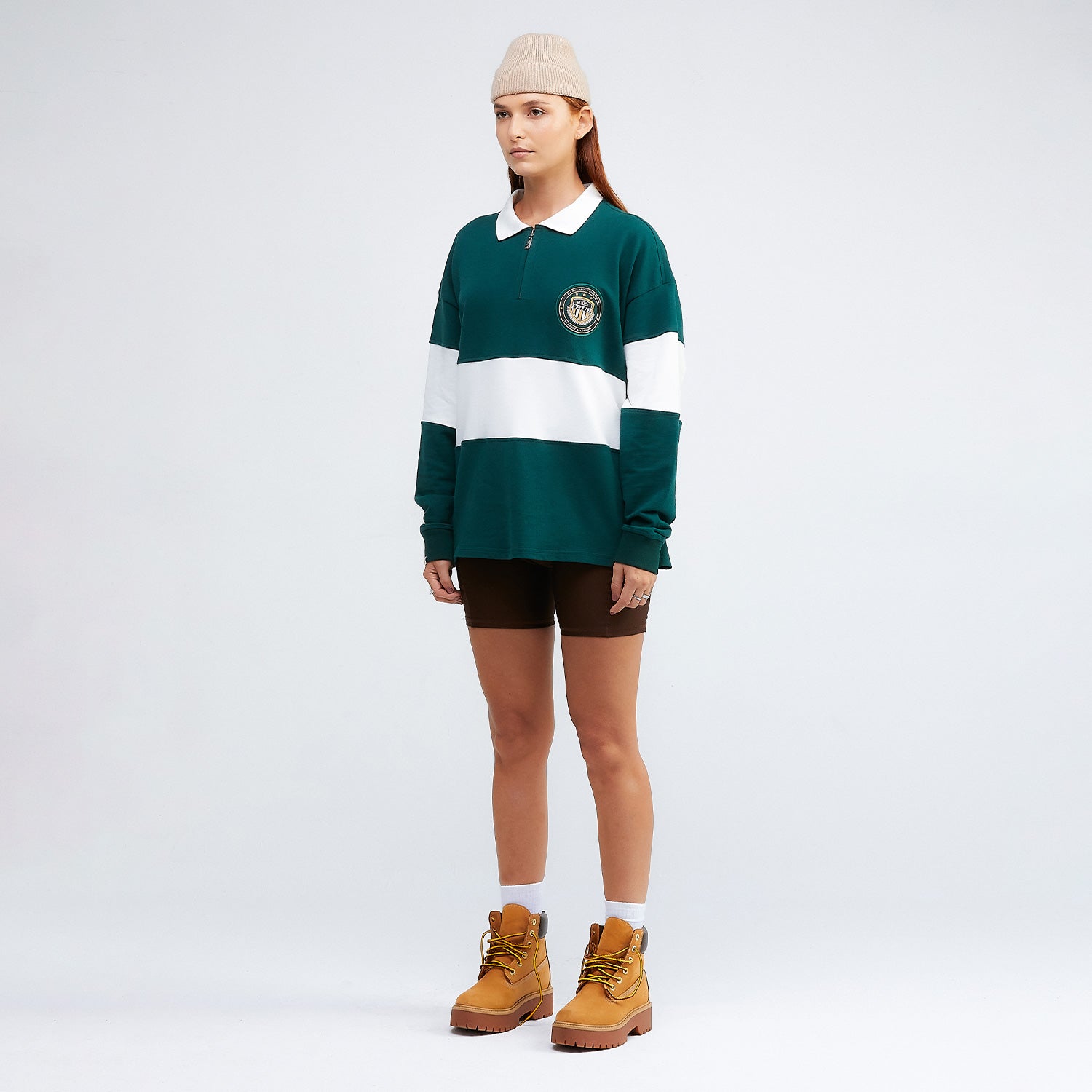 COLLEGE LS POLO SWEATER - PINE GREEN