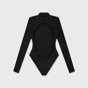 CUT-OUT BLACK BODYSUIT - BLACK