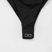 CUT-OUT BLACK BODYSUIT - BLACK