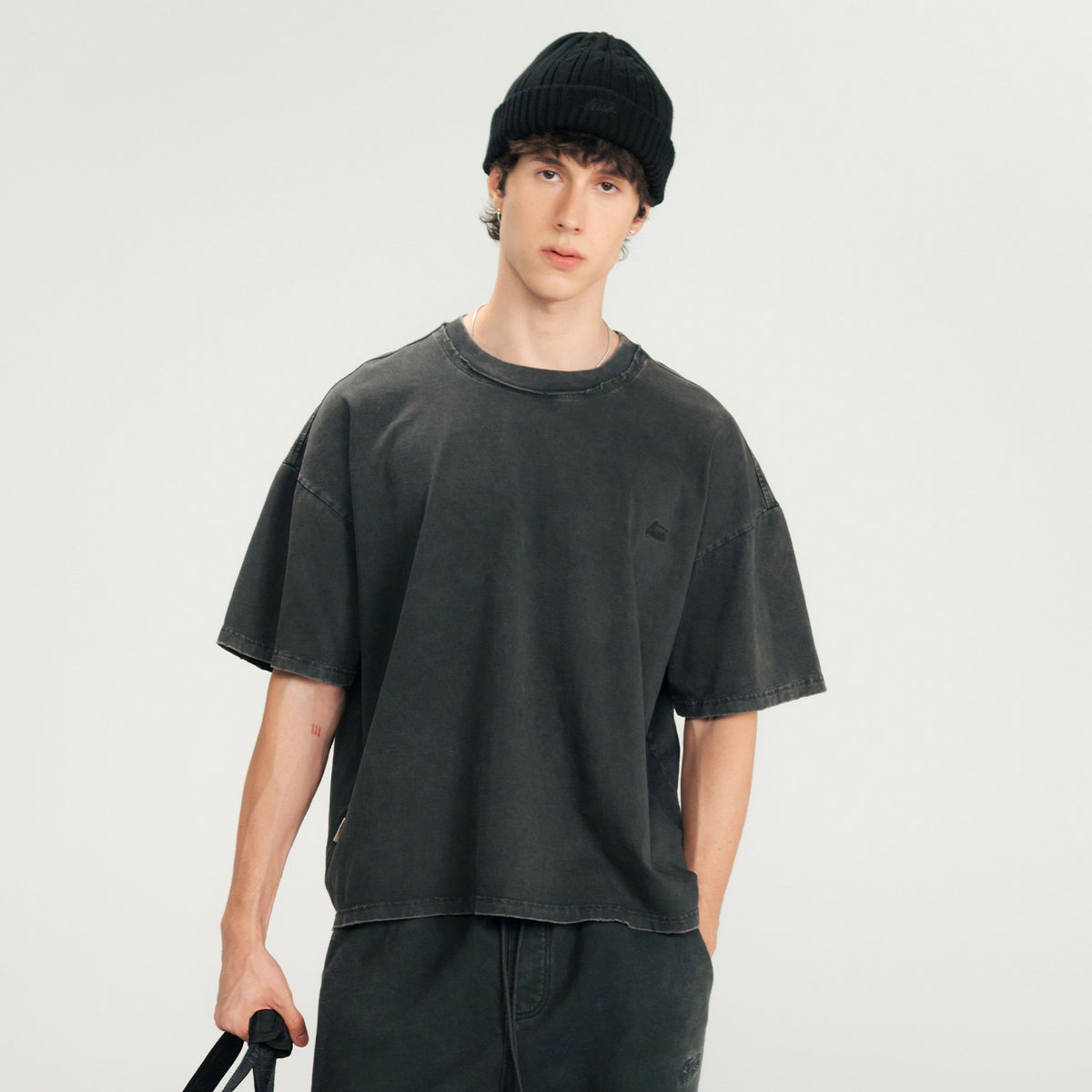 DAILY WASHED BOXY TEE - BLACK