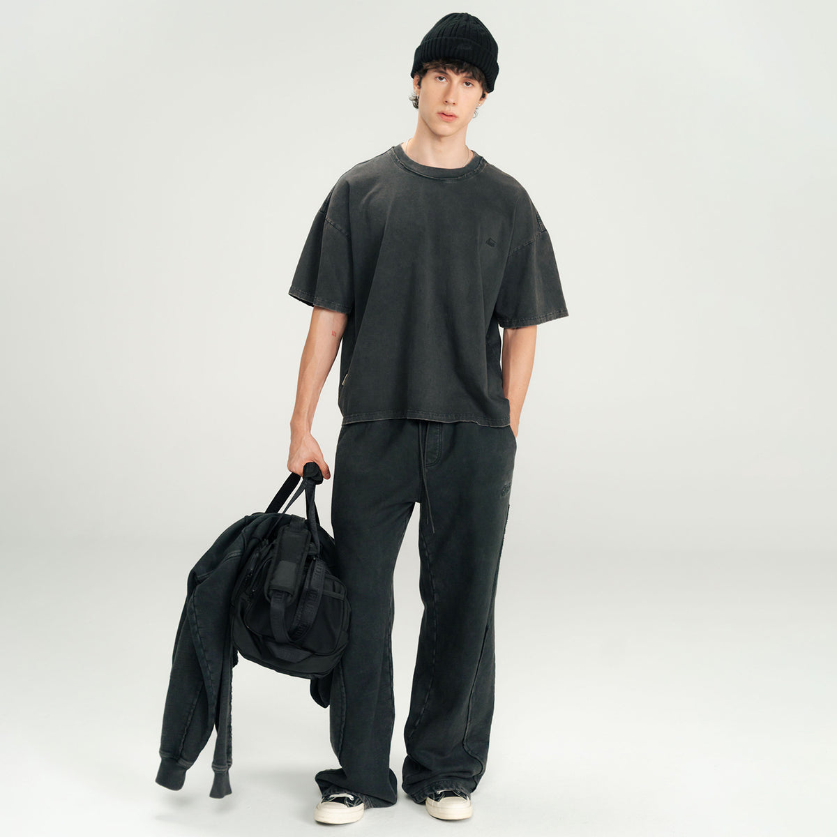 DAILY WASHED BOXY TEE - BLACK