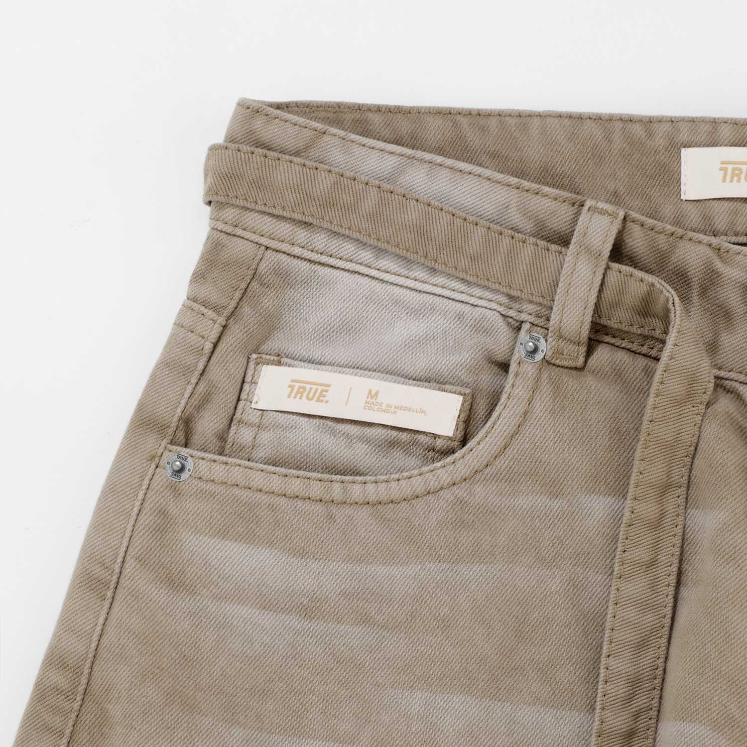 DIRTY-WASH WIDE-LEG PANTS - SAND