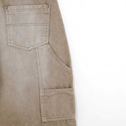 DIRTY-WASH WIDE-LEG PANTS - SAND
