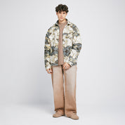 DIRTY-WASH WIDE-LEG PANTS - SAND