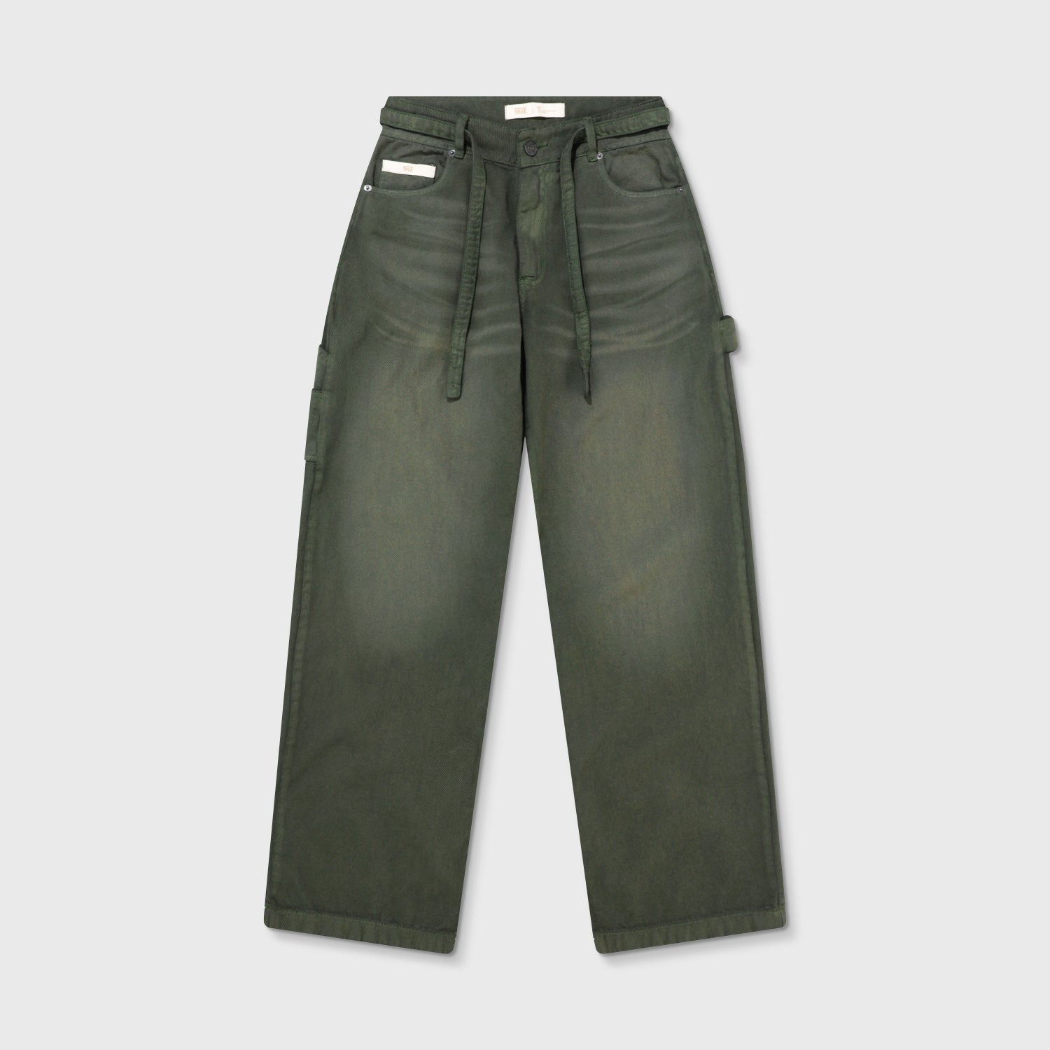 DIRTY-WASH PANTS - MILITARY GREEN