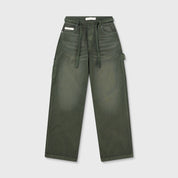 DIRTY-WASH PANTS - MILITARY GREEN