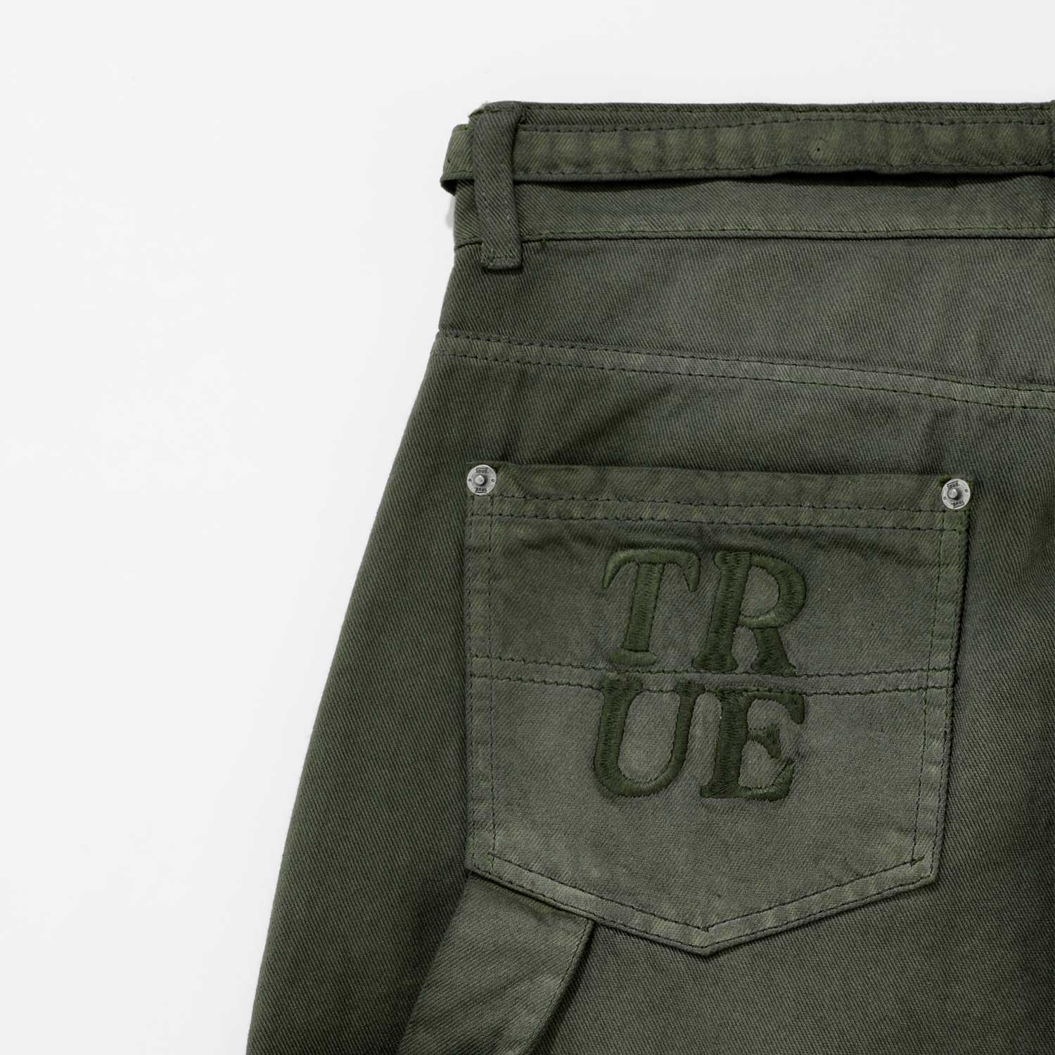 DIRTY-WASH PANTS - MILITARY GREEN