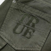 DIRTY-WASH PANTS - MILITARY GREEN